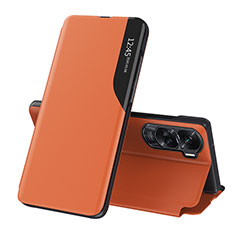 Coque Portefeuille Livre Cuir Etui Clapet QH1 pour Huawei Honor 90 Lite 5G Orange