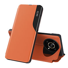 Coque Portefeuille Livre Cuir Etui Clapet QH1 pour Huawei Honor Magic4 Lite 5G Orange