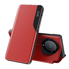 Coque Portefeuille Livre Cuir Etui Clapet QH1 pour Huawei Honor Magic5 Lite 5G Rouge