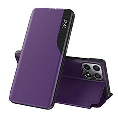 Coque Portefeuille Livre Cuir Etui Clapet QH1 pour Huawei Honor X6a Violet
