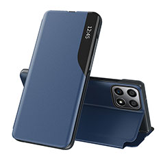Coque Portefeuille Livre Cuir Etui Clapet QH1 pour Huawei Honor X8a 5G Bleu