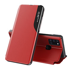 Coque Portefeuille Livre Cuir Etui Clapet QH1 pour Samsung Galaxy A21s Rouge
