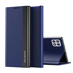 Coque Portefeuille Livre Cuir Etui Clapet QH1 pour Samsung Galaxy A22s 5G Bleu