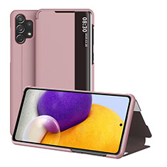 Coque Portefeuille Livre Cuir Etui Clapet QH1 pour Samsung Galaxy A32 5G Or Rose