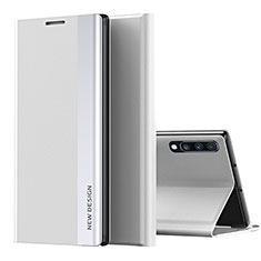 Coque Portefeuille Livre Cuir Etui Clapet QH1 pour Samsung Galaxy A70 Argent