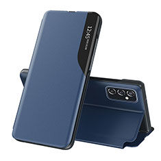 Coque Portefeuille Livre Cuir Etui Clapet QH1 pour Samsung Galaxy F23 5G Bleu