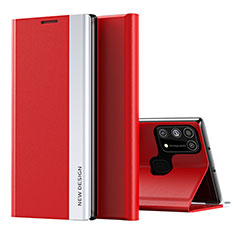 Coque Portefeuille Livre Cuir Etui Clapet QH1 pour Samsung Galaxy M21s Rouge