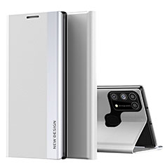 Coque Portefeuille Livre Cuir Etui Clapet QH1 pour Samsung Galaxy M31 Blanc