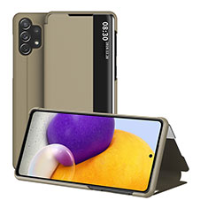 Coque Portefeuille Livre Cuir Etui Clapet QH1 pour Samsung Galaxy M32 5G Or