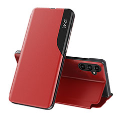 Coque Portefeuille Livre Cuir Etui Clapet QH1 pour Samsung Galaxy M44 5G Rouge