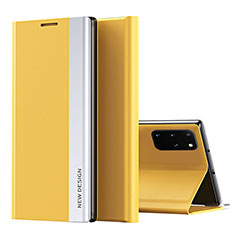 Coque Portefeuille Livre Cuir Etui Clapet QH1 pour Samsung Galaxy S20 Plus 5G Jaune
