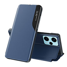 Coque Portefeuille Livre Cuir Etui Clapet QH1 pour Xiaomi Poco F5 5G Bleu