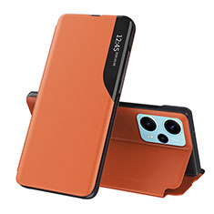 Coque Portefeuille Livre Cuir Etui Clapet QH1 pour Xiaomi Poco F5 5G Orange