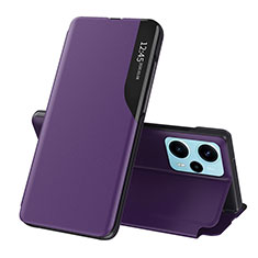 Coque Portefeuille Livre Cuir Etui Clapet QH1 pour Xiaomi Poco F5 5G Violet