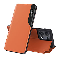 Coque Portefeuille Livre Cuir Etui Clapet QH1 pour Xiaomi Redmi Note 13 5G Orange