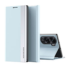 Coque Portefeuille Livre Cuir Etui Clapet QH2 pour Huawei Honor 90 Lite 5G Bleu Ciel