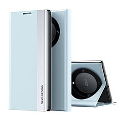 Coque Portefeuille Livre Cuir Etui Clapet QH2 pour Huawei Honor Magic5 Lite 5G Bleu Ciel