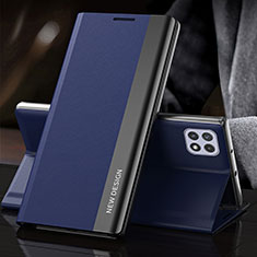 Coque Portefeuille Livre Cuir Etui Clapet QH2 pour Samsung Galaxy A22 5G Bleu
