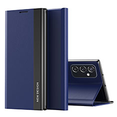 Coque Portefeuille Livre Cuir Etui Clapet QH2 pour Samsung Galaxy F23 5G Bleu