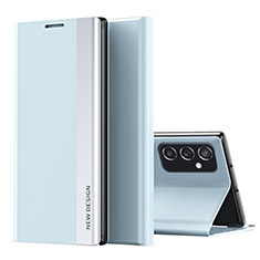 Coque Portefeuille Livre Cuir Etui Clapet QH2 pour Samsung Galaxy F23 5G Bleu Clair