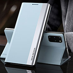 Coque Portefeuille Livre Cuir Etui Clapet QH2 pour Samsung Galaxy S20 Plus 5G Bleu Clair