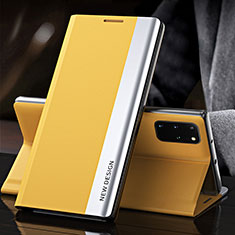 Coque Portefeuille Livre Cuir Etui Clapet QH2 pour Samsung Galaxy S20 Plus 5G Jaune
