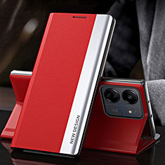 Coque Portefeuille Livre Cuir Etui Clapet QH2 pour Xiaomi Redmi 13C Rouge