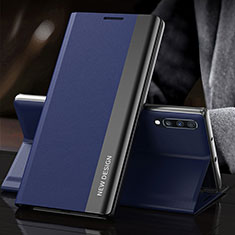 Coque Portefeuille Livre Cuir Etui Clapet QH3 pour Samsung Galaxy A70 Bleu