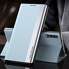 Coque Portefeuille Livre Cuir Etui Clapet QH3 pour Samsung Galaxy A70 Bleu Clair