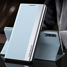 Coque Portefeuille Livre Cuir Etui Clapet QH3 pour Samsung Galaxy A70S Bleu Clair