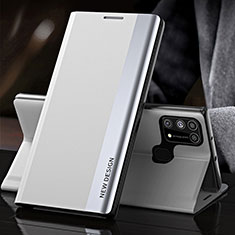 Coque Portefeuille Livre Cuir Etui Clapet QH3 pour Samsung Galaxy M21s Blanc