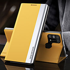 Coque Portefeuille Livre Cuir Etui Clapet QH3 pour Samsung Galaxy M21s Jaune