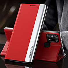 Coque Portefeuille Livre Cuir Etui Clapet QH3 pour Samsung Galaxy M21s Rouge