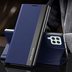 Coque Portefeuille Livre Cuir Etui Clapet QH5 pour Samsung Galaxy M33 5G Bleu