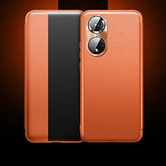 Coque Portefeuille Livre Cuir Etui Clapet QK1 pour Huawei Honor 50 Pro 5G Orange