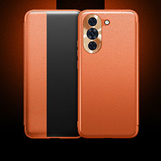 Coque Portefeuille Livre Cuir Etui Clapet QK1 pour Huawei Nova 10 Orange