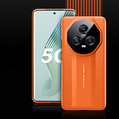 Coque Portefeuille Livre Cuir Etui Clapet QK2 pour Huawei Honor Magic5 5G Orange