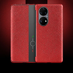 Coque Portefeuille Livre Cuir Etui Clapet QK2 pour Huawei P50 Pro Rouge