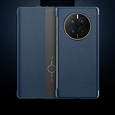 Coque Portefeuille Livre Cuir Etui Clapet QK3 pour Huawei Mate 50 Bleu