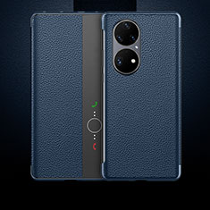 Coque Portefeuille Livre Cuir Etui Clapet QK3 pour Huawei P50 Bleu