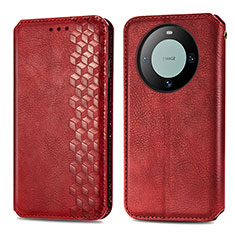 Coque Portefeuille Livre Cuir Etui Clapet S01D pour Huawei Mate 60 Pro+ Plus Rouge