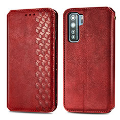 Coque Portefeuille Livre Cuir Etui Clapet S01D pour Huawei P40 Lite 5G Rouge