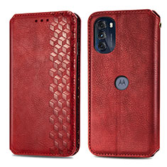 Coque Portefeuille Livre Cuir Etui Clapet S01D pour Motorola Moto G 5G (2022) Rouge