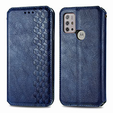 Coque Portefeuille Livre Cuir Etui Clapet S01D pour Motorola Moto G10 Bleu