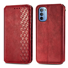 Coque Portefeuille Livre Cuir Etui Clapet S01D pour Motorola Moto G31 Rouge