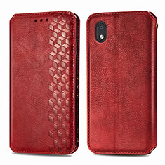 Coque Portefeuille Livre Cuir Etui Clapet S01D pour Samsung Galaxy A01 Core Rouge