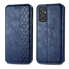 Coque Portefeuille Livre Cuir Etui Clapet S01D pour Samsung Galaxy A05s Bleu