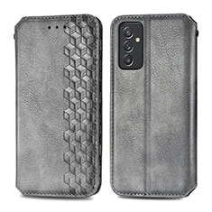 Coque Portefeuille Livre Cuir Etui Clapet S01D pour Samsung Galaxy A15 4G Gris