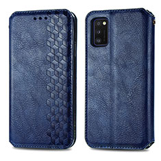 Coque Portefeuille Livre Cuir Etui Clapet S01D pour Samsung Galaxy A41 Bleu