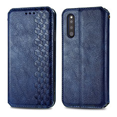 Coque Portefeuille Livre Cuir Etui Clapet S01D pour Samsung Galaxy A41 SC-41A Bleu